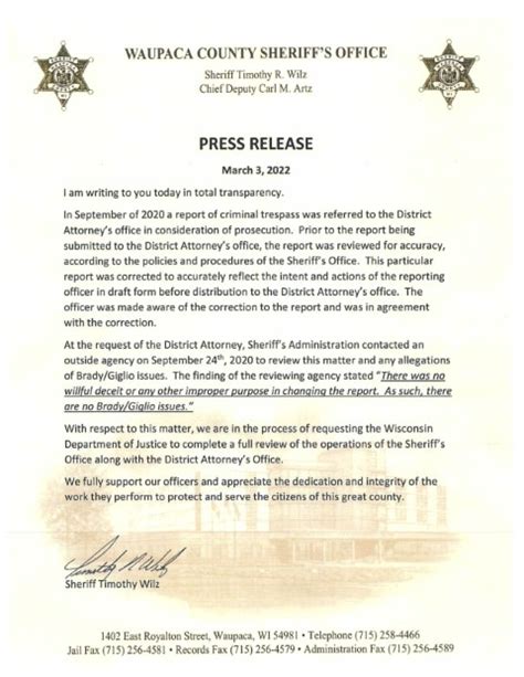 ”); Strickler v. . Waupaca county sheriff brady violation